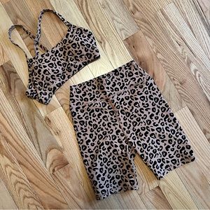 Biker Shorts: White Fox Active Leopard Print Size Small